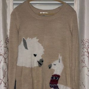 Mama and Baby llama sweater
